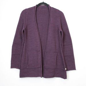 PURE Handknit Purple Open Front Knit Cardigan